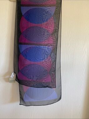 Collection XIIX Black Sheer Scarf with Subtle Gray Edge